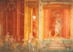 Wandmalerei, die Iphigenie in Tauris darstellt, Haus des Pinarius Cerialis, Pompeji, Kampanien, Italien