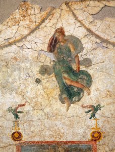 Malerei im vierten pompejanischen Stil, die eine Mänade mit einem Thyrsus darstellt von Roman Roman