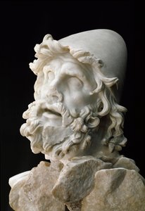 Polyphem blind: Kopf von Odysseus