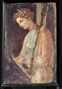 Profilporträt einer jungen Frau aus Italien, Kampanien, Pompeji, Malerei auf Putz, 55-79 n. Chr. von Roman Roman