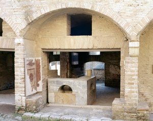 Ruinen der römischen Bäder in Ostia von Roman Roman