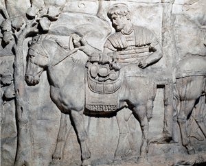 Römische Kunst: Ein Maultier beladen mit Beute von Roman Roman
