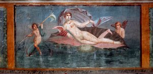 Römische Kunst: Venus Fresko aus dem Haus der Venus in der Muschel 1. Jahrhundert Pompeji, Italien von Roman Roman