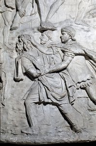 Ein Daker-Soldat, gefangen von römischen Soldaten