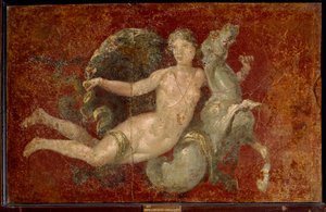 Römische Kunst: Eine Frau reitet auf einem Seepferdchen von Roman Roman