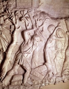 Römische Kunst: Räumungsszene, Flachrelief, Römisches Antiquitätenmuseum, Rom von Roman Roman