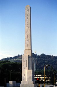 Rom. Foro Italico, der Obelisk, der Mussolini gewidmet ist