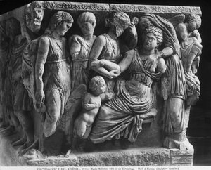 Sarkophagrelief mit dem Tod der Alkestis von Roman Roman