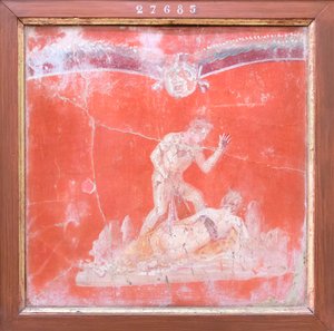 Satyr und Nymphe, 50-79 n. Chr. (Fresko)