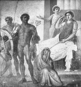 Szene der Folterung von Ixion, Detail aus der Casa dei Vettii (Haus der Vettii) von Roman Roman