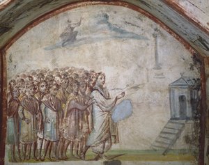 Die Auferweckung des Lazarus, Katakomben der Via Latina, Rom von Roman Roman
