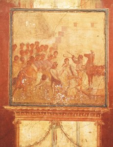 Trojanisches Pferd, Fresko aus dem Haus des Menander, Pompeji, Kampanien, römische Zivilisation