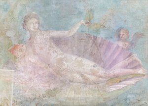 Venus auf der Muschel, Gemälde, 50-75 n. Chr. (Fresko) von Roman Roman