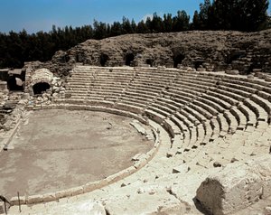 Ansicht des römischen Theaters von Scythopolis, 2. Jahrhundert v. Chr. - 4. Jahrhundert n. Chr. von Roman Roman