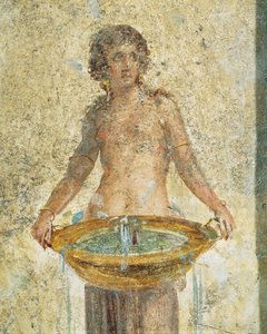 Frau mit Wassereimer (Detail) aus Pompeji, Fresko von Roman Roman