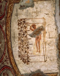 Jugend, Spalier und Reben, 3.-5. Jahrhundert n. Chr. (Fresko)
