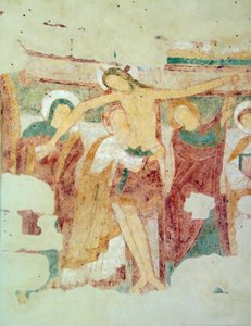 Fresko, Saint-Jean du Liget Kapelle, Touraine von Romanesque