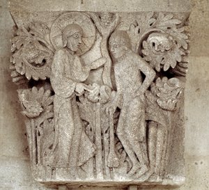 Gott und Kain (geschnitztes Kapitell)