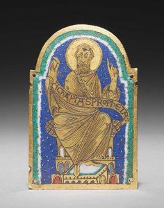 Plakette: Sitzender Prophet von einem Reliquienschrein: Achapias