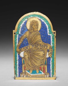 Plakette: Sitzender Prophet von einem Reliquienschrein: Esais