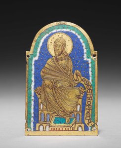 Plakette: Sitzender Prophet von einem Reliquienschrein: Osea (Hosea), ca. 1170-1180