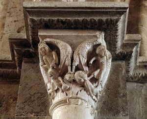 Bestrafung des Geizhalses und des Verleumders (geschnitztes Kapitel)
