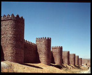 Ansicht der Mauern von Avila, Spanien