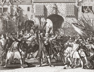 Lynchmob ergreift die Brüder de Witt von Romeyn de (after) Hooghe
