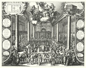 Die portugiesische Synagoge, Amsterdam von Romeyn de (after) Hooghe