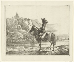 Reiter an einem Fluss von Romeyn de Hooghe (attributed to)