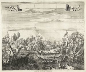 Seeschlacht vor Malaga, 1704 von Romeyn de Hooghe (attributed to)