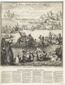 Karikatur über die Einnahme der Silberflotte bei Vigo, 1702 von Romeyn de Hooghe (possibly)