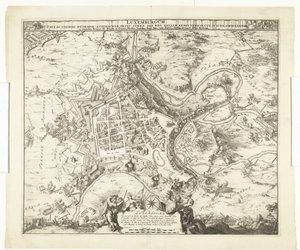 Bombardierung von Luxemburg durch Marschall de Créquy, 1684 von Romeyn de Hooghe