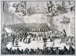 Het hoog-en lager-huys van Engelandt, 1689 von Romeyn de Hooghe