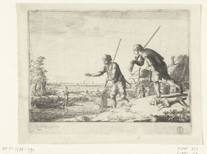 Zwei Soldaten am Ufer eines Flusses von Romeyn de Hooghe