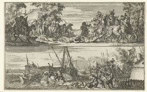 Zwei Darstellungen französischer Grausamkeiten, 1672 von Romeyn de Hooghe