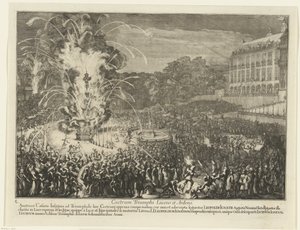 Feuerwerk im Palastgarten, 1686 von Romeyn de Hooghe