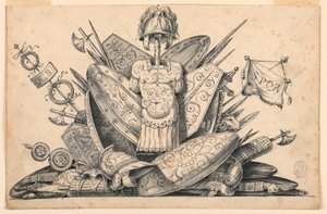 Trophäe von Waffen, 1830–1850 von Romolo Achille Liverani