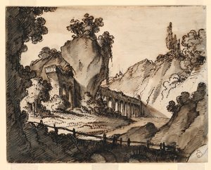 Bühnenbild, Aquädukt von Romolo Achille Liverani