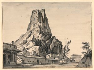 Bühnenbild, Schloss auf dem Hügel