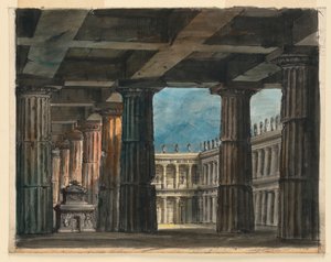 Bühnenbild, klassische Loggia und Innenhof