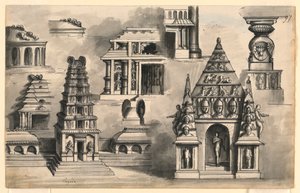 Bühnenbild, Details indischer Tempel