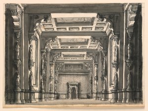 Bühnenbild, Innenraum einer gotischen Halle