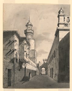 Bühnenbild, orientalische Straße von Romolo Achille Liverani