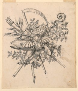 Trophäe mit geflügelter Sanduhr von Romolo Achille Liverani