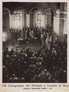 "VIII. Kongress der Kriegsversehrten und Invaliden - Rom, Januar 1933 - 11" (s/w Foto) von Romolo del Papa
