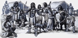 Indianer mit zwei weißen Kindern
