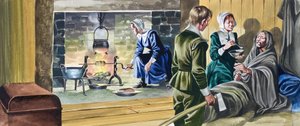 Die Pilgerväter in halbfertigen Häusern