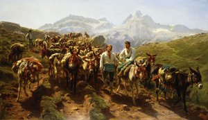 Spanische Maultiertreiber überqueren die Pyrenäen von Rosa Bonheur