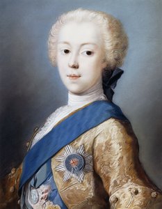 Porträt von Prinz Charles Edward Stuart, Brustbild, im Profil nach links